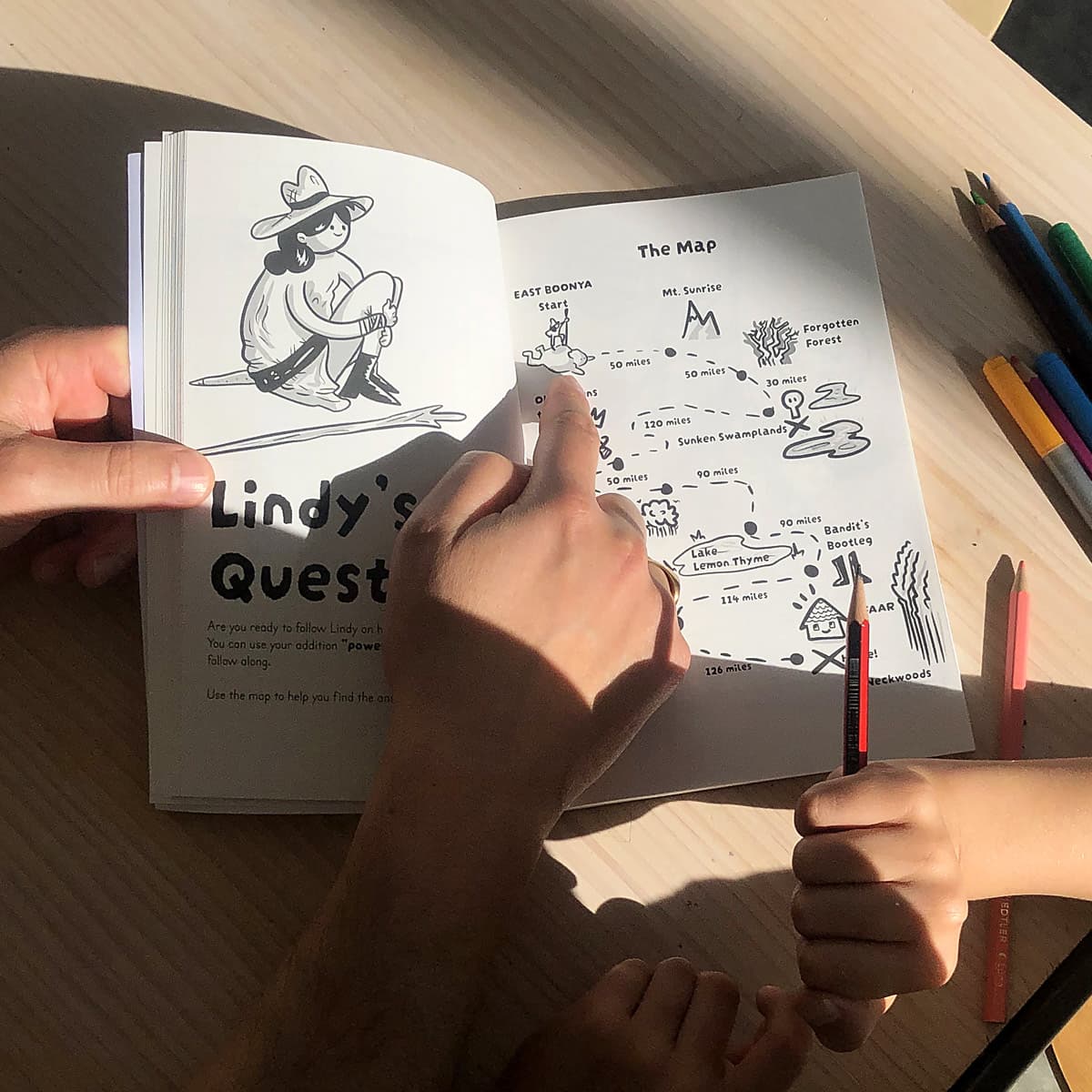 Sample page from Lindy’s Quest, the illustrated story